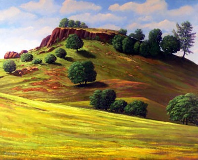 "Flowering Meadow" oil painting by Frank Wilson