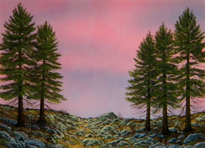First Light, an original watercolor and gouache painting by Frank Wilson
