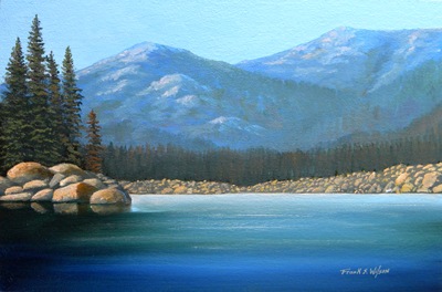 Alpine Lake, oil painting by Frank Wilson