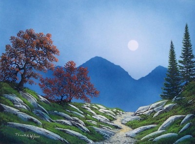 By The Light Of The Moon gouache painting by Frank Wilson