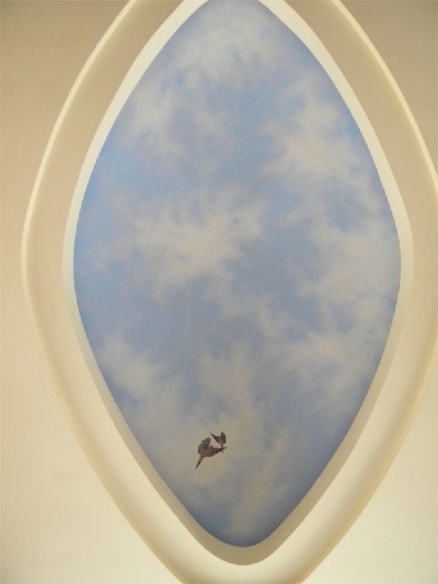 Sky Dome, Ceiling mural, painted sky, ceiling art, illusion, glow in the dark