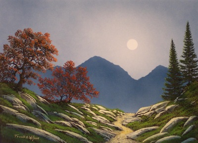 By The Light Of The Moon, watercolor and gouache painting by Frank Wilson