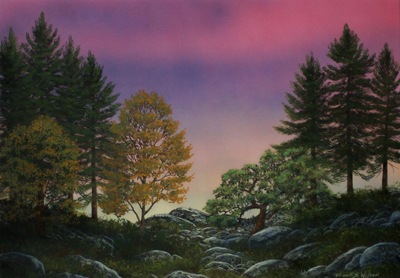 Dawn of Day an original watercolor and gouacge painting by Frank Wilson