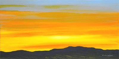 Sierra Foothills Sunrise, oil painting by Frank Wilson